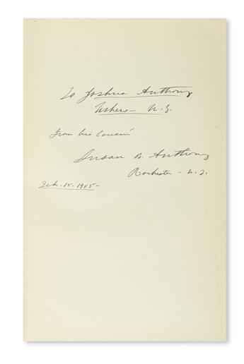 THIS IS MY 85[TH] BIRTH DAY (SUFFRAGISTS.) SUSAN B. ANTHONY. History of Woman Suffrage. Signed and In...
